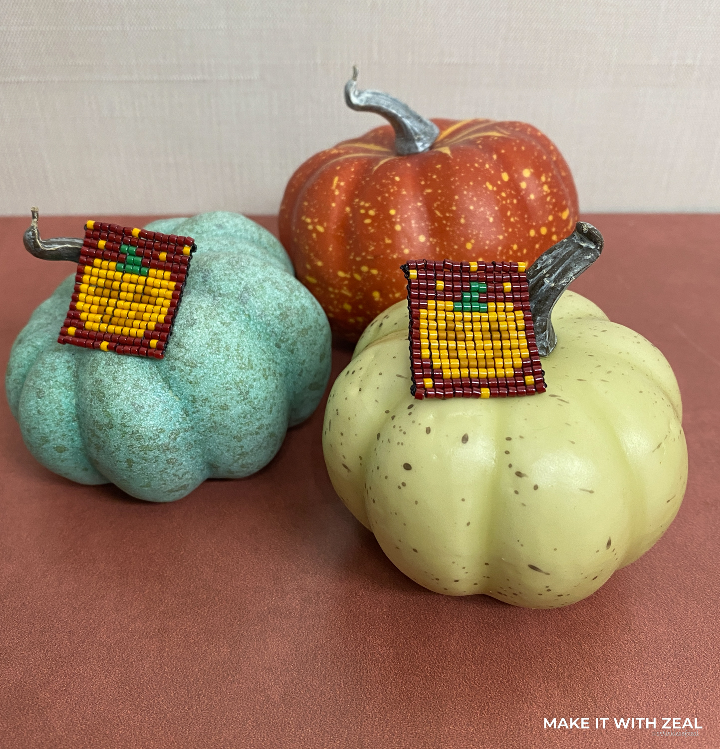 Pumpkin Beaded Earrings
