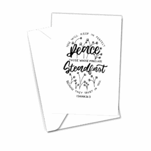 Isaiah 26:3 Hand-lettered Blank Greeting Card -Single Card