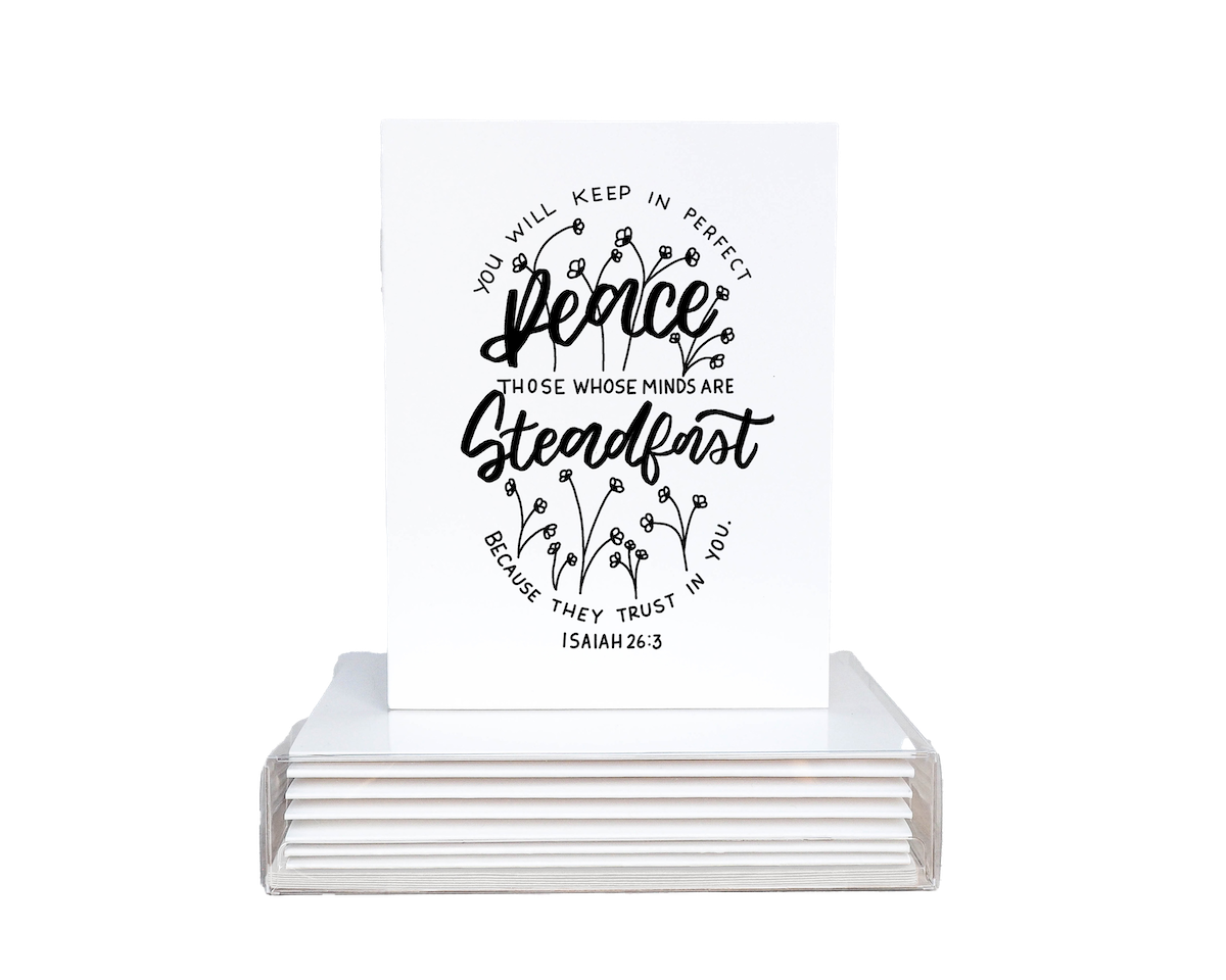 Isaiah 26:3 Handlettered Blank Greeting Cards - (5) Box Set